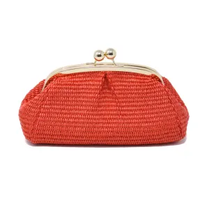 Arden Red Raffia Clutch