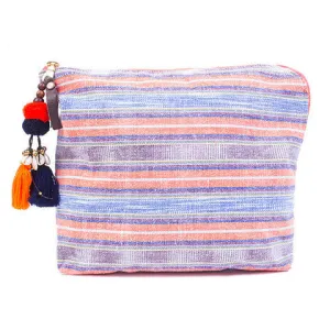 Indigo & Orange Ikat Clutch