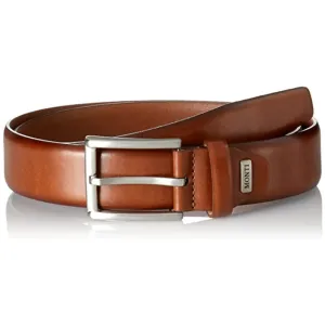 Monti Men's Feather Edge Belts London 06310 - Cognac