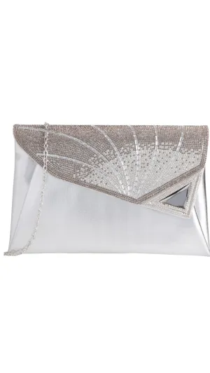 Ria Clutch- Silver